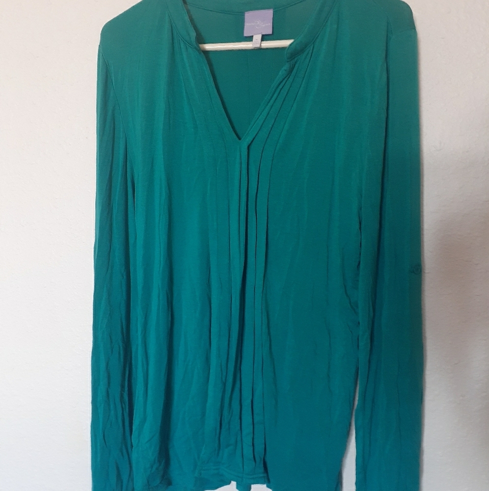Teal Long Sleeve Market and Spruce Shirt